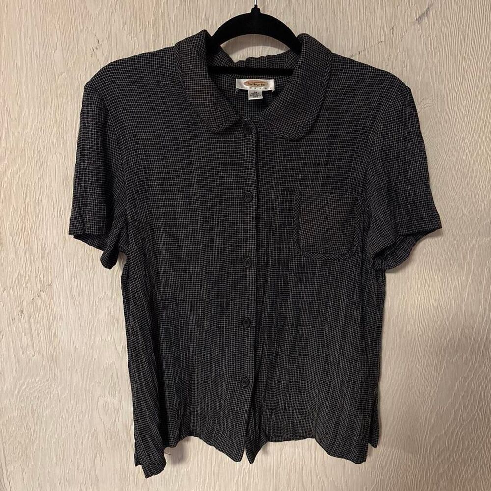 Talbots Women's Grey and Black Blouse